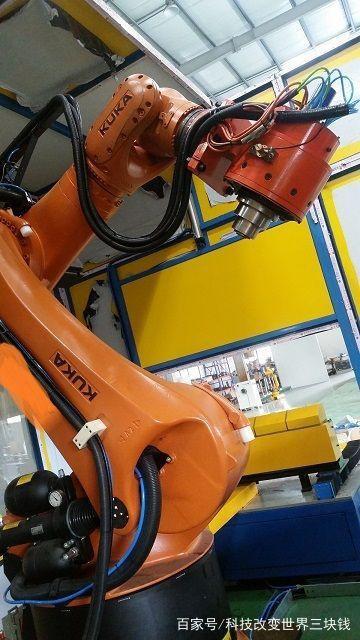 機(jī)器人銑刀切割加工（汽車內(nèi)飾塑料）機(jī)械手去毛刺拋光銑削電主軸